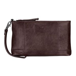 MANCINI Casablanca Collection RFID Secure Ladies Wristlet Brown Leather